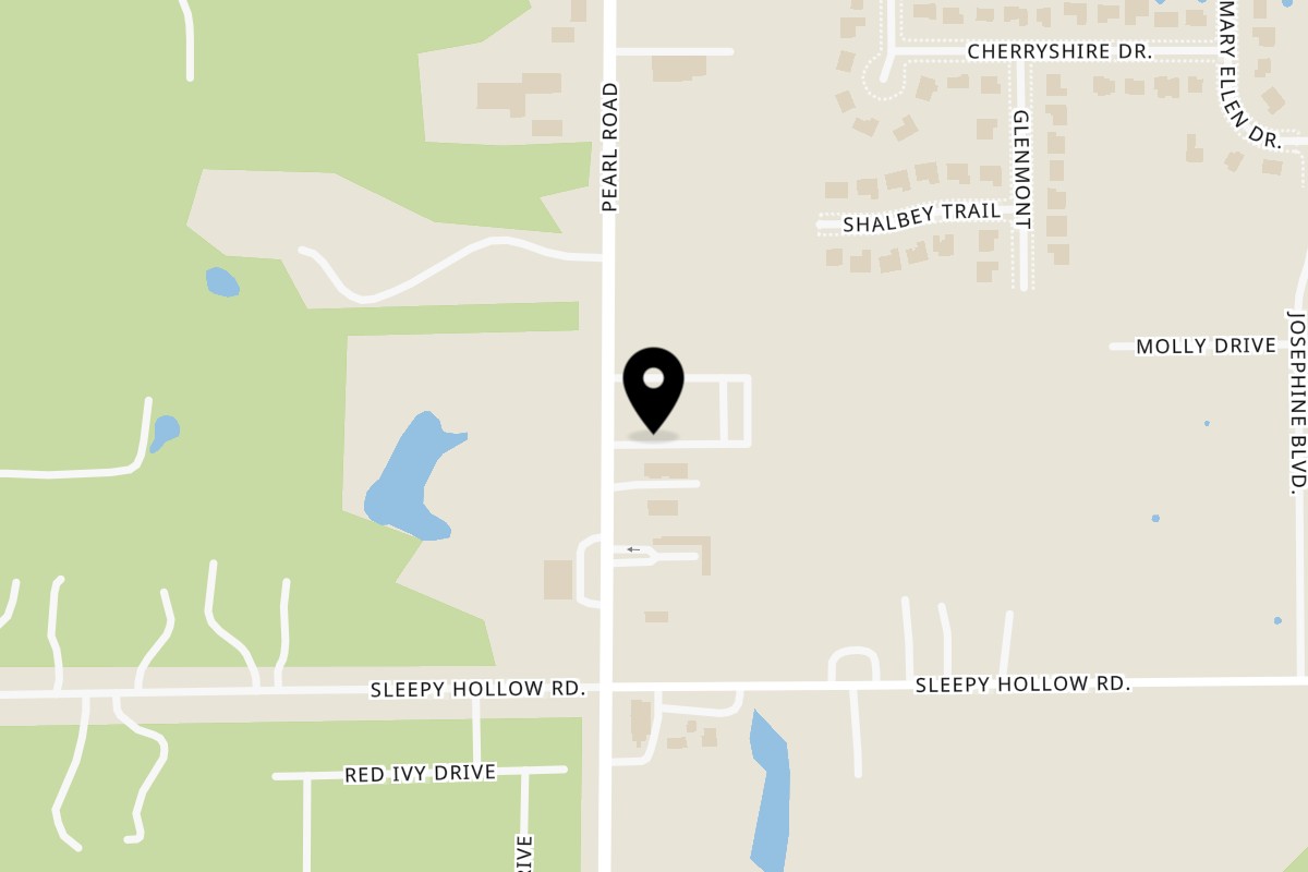 Map showing the location of Khaao Macha - Hyderabadi Biryanis & Bowls Brunswick on 2099 Pearl Rd in Brunswick